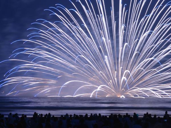 水上花火の写真