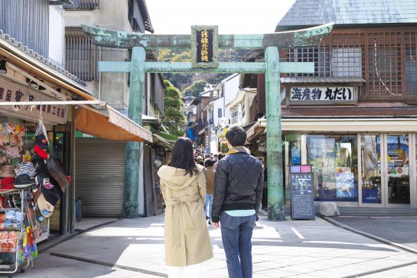 江ノ島の商店街の写真