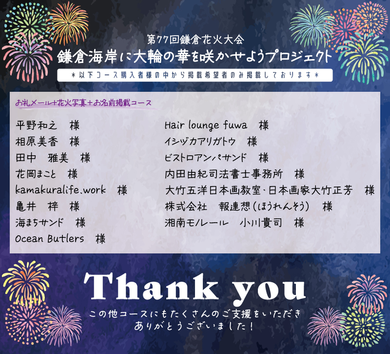 クラウドファンディングご購入者様